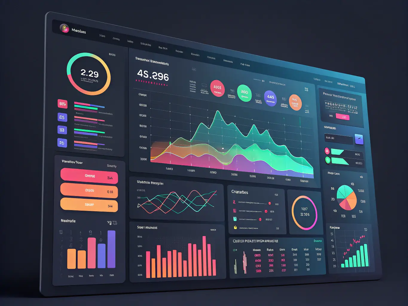 A visual representation of interconnected digital dashboards and automation workflows, illustrating the seamless integration of various business tools and systems.