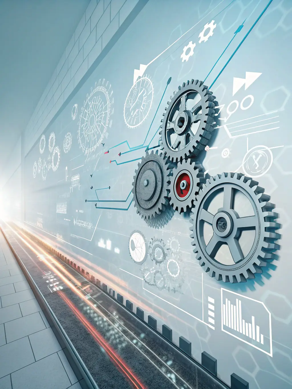 A visual representation of various automation tools integrating seamlessly, depicted as interconnected gears and digital interfaces working in harmony.